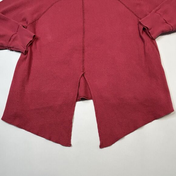 We The Free Amelia Split Back Thermal Top Shirt Womens Size Large Washed Red - Picture 7 of 14